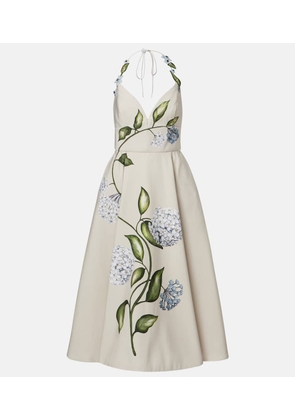Oscar de la Renta Floral faille cocktail dress