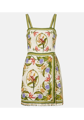 Farm Rio Printed linen minidress