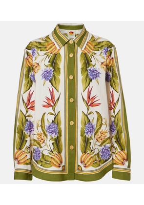 Farm Rio Floral linen-blend shirt