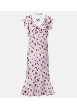 Dorothee Schumacher Shiny Daydream floral silk satin midi dress