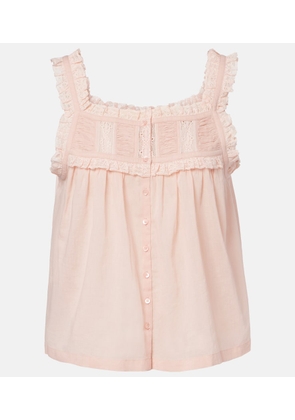 Doen Fidella lace-trimmed cotton top
