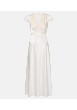 Doen Coraline lace-trimmed silk midi dress