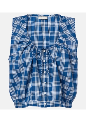 Doen Theo checked cotton top
