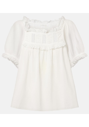 Doen Frances lace-trimmed cotton-blend top
