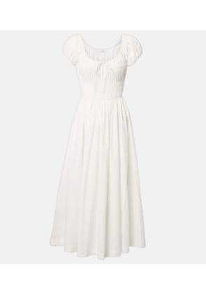 Doen Quinn smocked cotton poplin midi dress