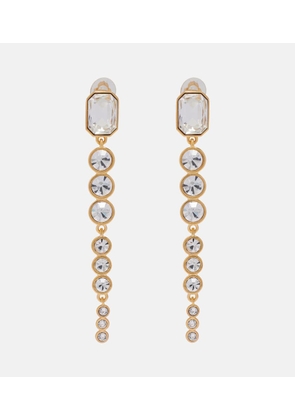 Oscar de la Renta Crystal-embellished clip-on earrings