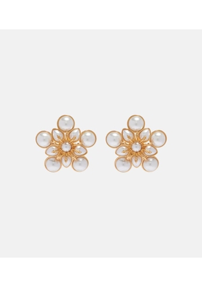 Oscar de la Renta Embellished clip-on earrings