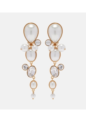 Oscar de la Renta Embellished clip-on earrings