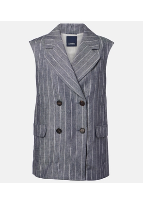 'S Max Mara Ballo pinstripe double-breasted linen vest