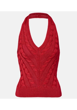 Ralph Lauren Collection Cable-knit halterneck silk top