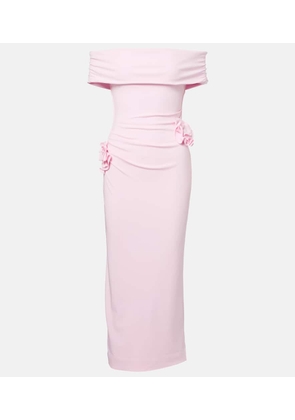 Roland Mouret Floral-applique jersey midi dress