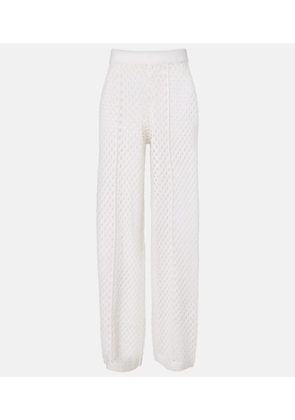 Jardin des Orangers Open-knit wool and cashmere wide-leg pants
