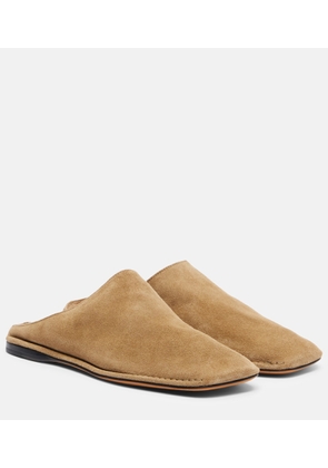 The Row Piper suede slides