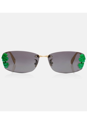 Dior Eyewear Dior Clover embellished rectangular sunglasses