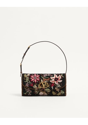 Valentino Garavani Valentino Garavani DeVain Embroidered Small Shoulder Bag Woman BLACK/MULTICOLOUR UNI
