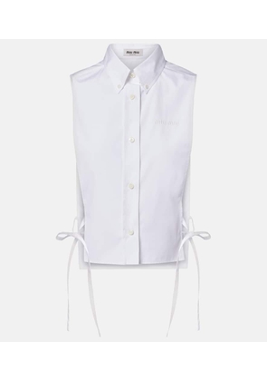 Miu Miu Cutout cotton poplin shirt