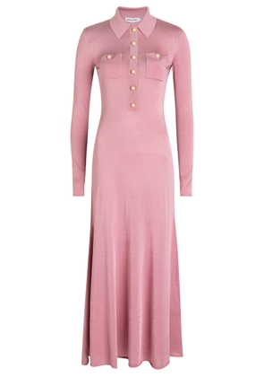 Self-portrait Knit Midi Shirt Dress - Pink - L (UK14 / L)