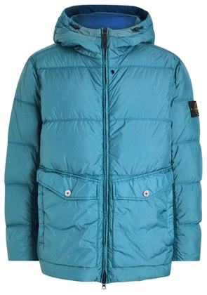 Stone Island Ripstop Hooded Shell Jacket - Blue - S