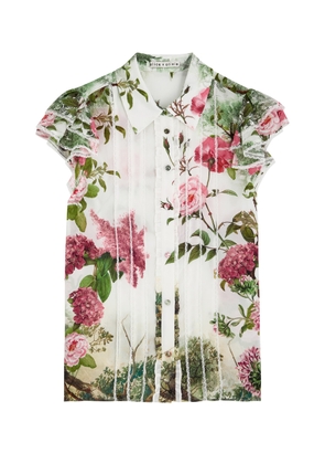 Alice + Olivia Minda Floral-print Silk Blouse - Pink - S (UK8-10 / S)