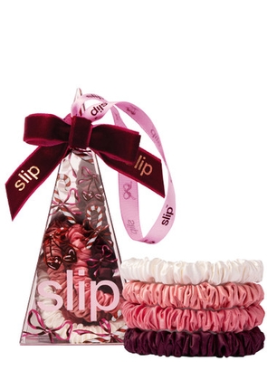 Slip Pure Silk Skinny Scrunchie Ornament - Candy Cane