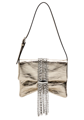 Jimmy Choo Zandra Crystal-embellished Leather Shoulder bag - Silver - One Size