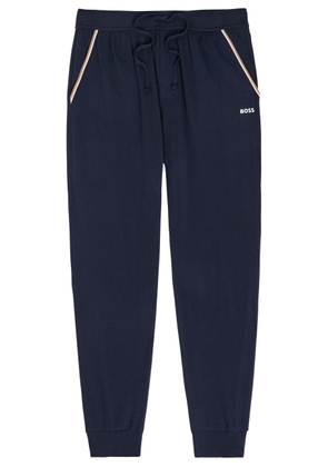Boss Tapered-leg Stretch-cotton Sweatpants - Dark Blue - XL