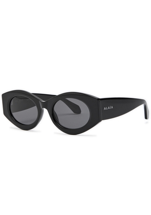 Alaïa Oval-frame Sunglasses - Black - One Size