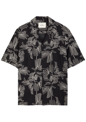 Les Deux Liam Embroidered Cotton-blend Shirt - Black - L