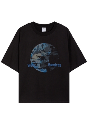 Won Hundred Houston Globe Printed Cotton T-shirt - Black - S