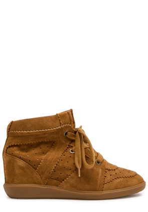 Isabel Marant étoile Bobby 50 Perforated Suede Wedge Sneakers - Camel - 37 (IT37/ UK4)