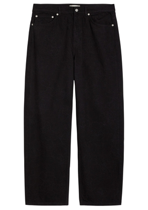 Les Deux Roi Floral Straight-leg Print Denim Jeans - Black - 36 (W36 / XL)