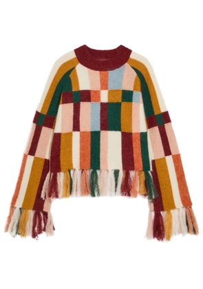 Alemais Marojerelle Checked Wool-blend Jumper - Multicoloured - XS (UK6 / XS)