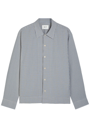NN07 Reed Checked Stretch-cotton Overshirt - Blue - Xxl
