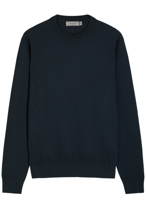 Canali Textured Cotton-blend Jumper - Navy - 48 (IT48 / M)