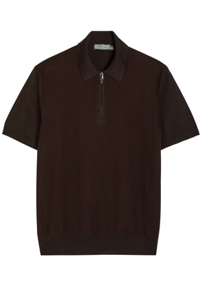 Canali Textured-knit Cotton Polo Shirt - Brown - 54 (IT54 / Xxl)