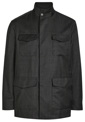 Canali Funnel-neck Wool Jacket - Grey - 50 (IT50 / L)