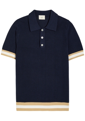 Che Quinn Open-knit Polo Shirt - Navy - S