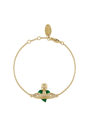 Vivienne Westwood New Diamante Heart Bracelet - Green - One Size