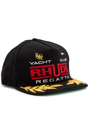 Rhude Regatta Embroidered Cotton cap - Black - One Size