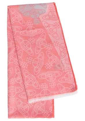 Vivienne Westwood Graffiti Logo-monogrammed Cotton-blend Scarf - Red - One Size