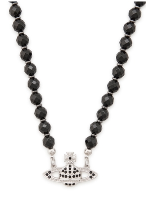 Vivienne Westwood Messaline Beaded orb Choker Necklace - Black - One Size