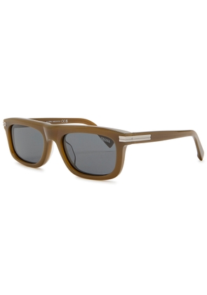 Zegna Square-frame Sunglasses - Brown Brown - One Size