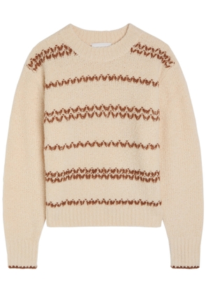 Isabel Marant étoile Roxane Embroidered Wool-blend Jumper - Ecru - 40 (UK12 / M)