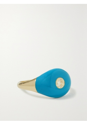 CHARMS COMPANY - Les Bonbons 14-karat Gold, Enamel And Quartz Ring - 4,6,8