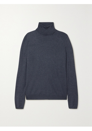 Brunello Cucinelli - Metallic Cashmere-blend Turtleneck Sweater - Blue - xx small,x small,small,medium,large,x large,xx large
