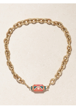 Marie Lichtenberg - Eye Will 14-karat Gold, Enamel, Diamond And Pearl Necklace - One size