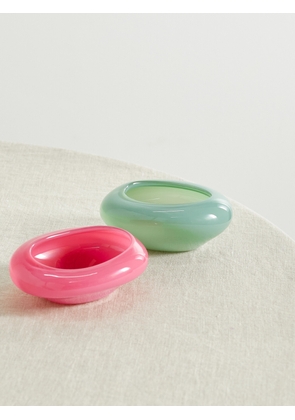 HELLE MARDAHL - Candy Set Of Two Glass Pinch Dishes - Green - One size