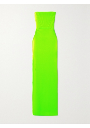 Alex Perry - Benton Strapless Neon Satin-crepe Maxi Dress - Green - UK 4,UK 6,UK 8,UK 10,UK 12,UK 14,UK 16,UK 18