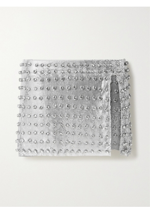 Retrofête - Deandra Embellished Chainmail Mini Skirt - Silver - xx small,x small,small,medium,large,x large