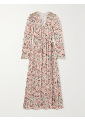 SEE BY CHLOÉ - Smocked Floral-print Crepe Midi Wrap Dress - Pink - FR 34,FR 36,FR 38,FR 40,FR 42,FR 44